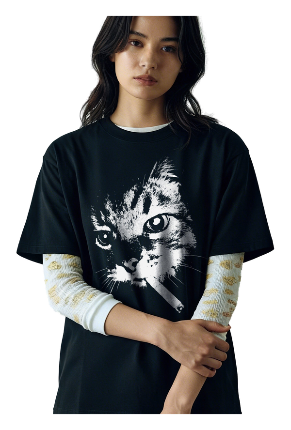 Cat Smoking Cigarette T-Shirt