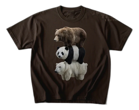 Stacked Bears Realistic T-Shirt