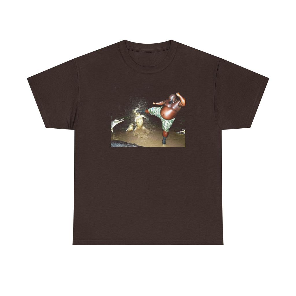 Black Guy Kicking Crocodile Tshirt