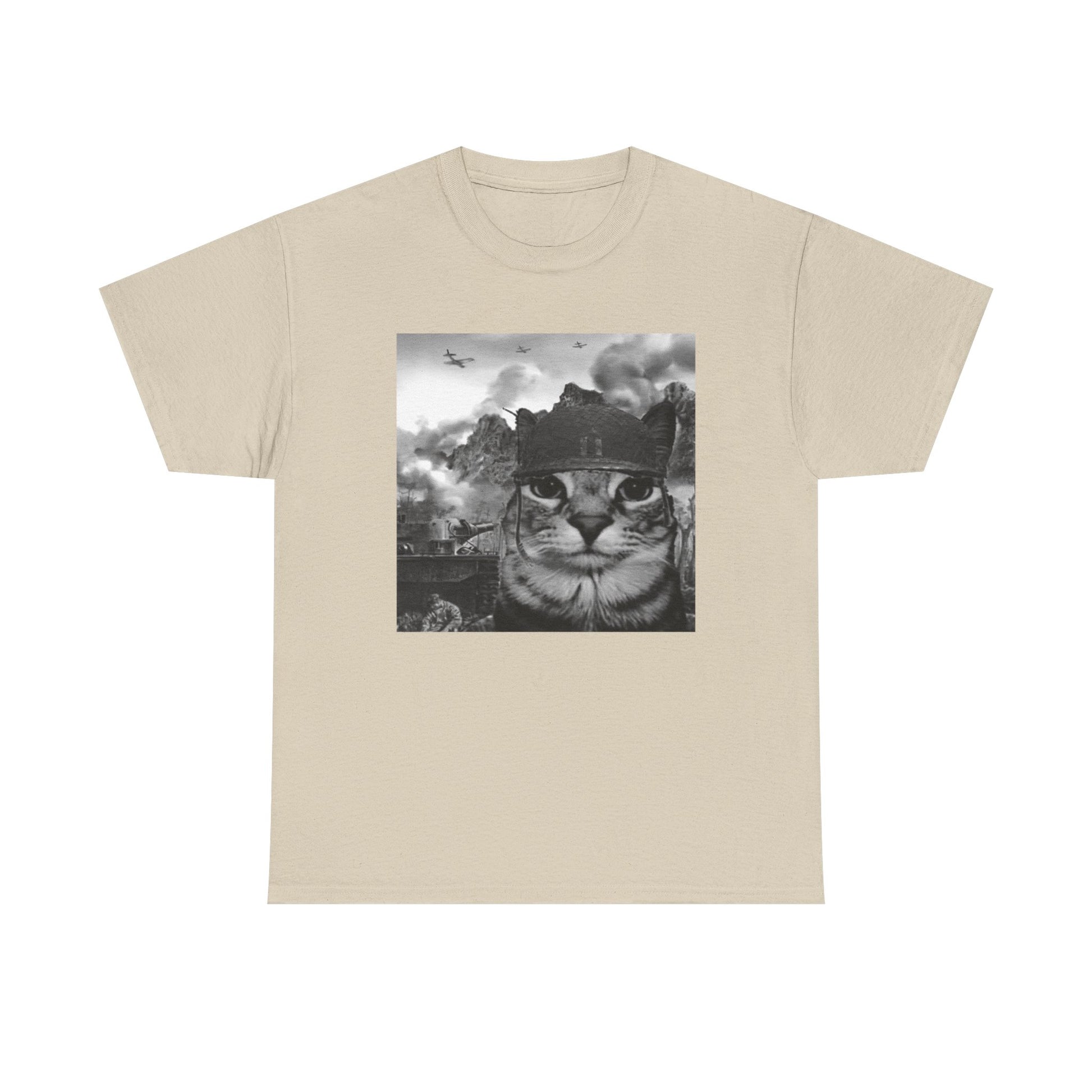 War Cat in the Battlefield Meme T-Shirt