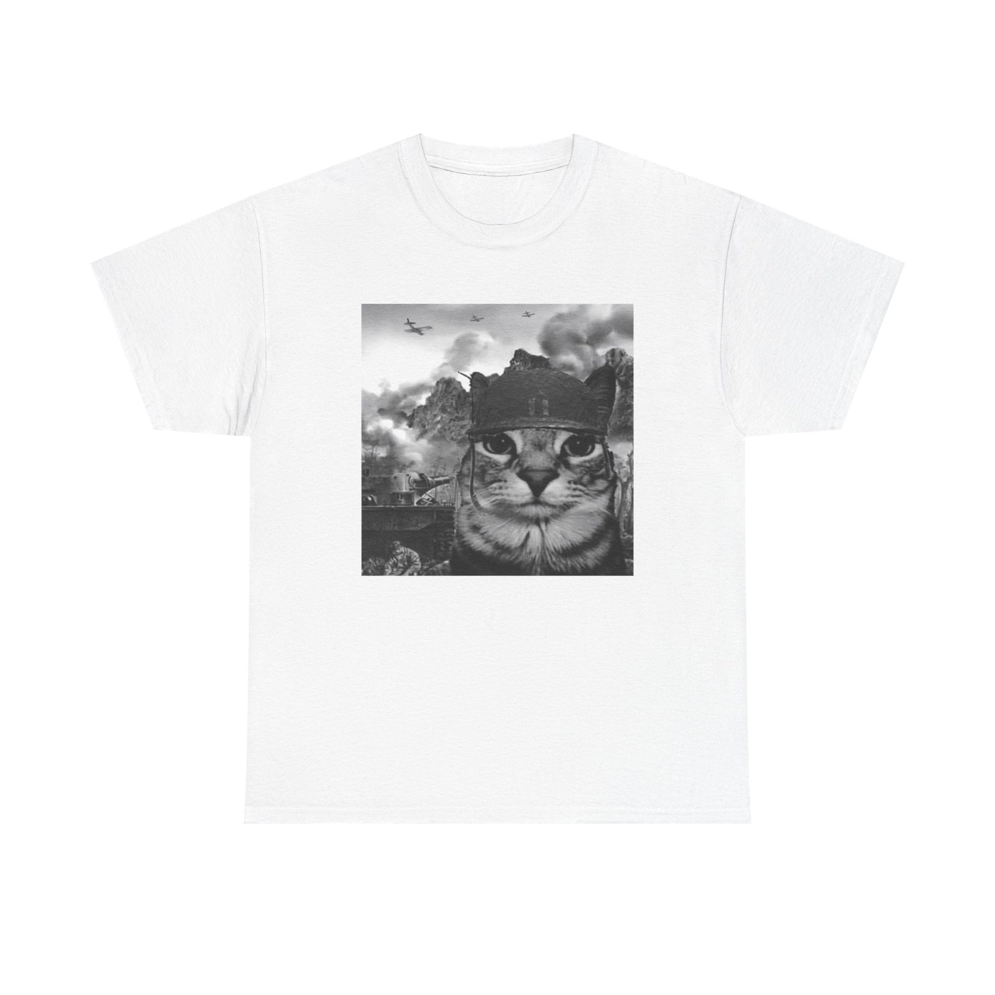 War Cat in the Battlefield Meme T-Shirt