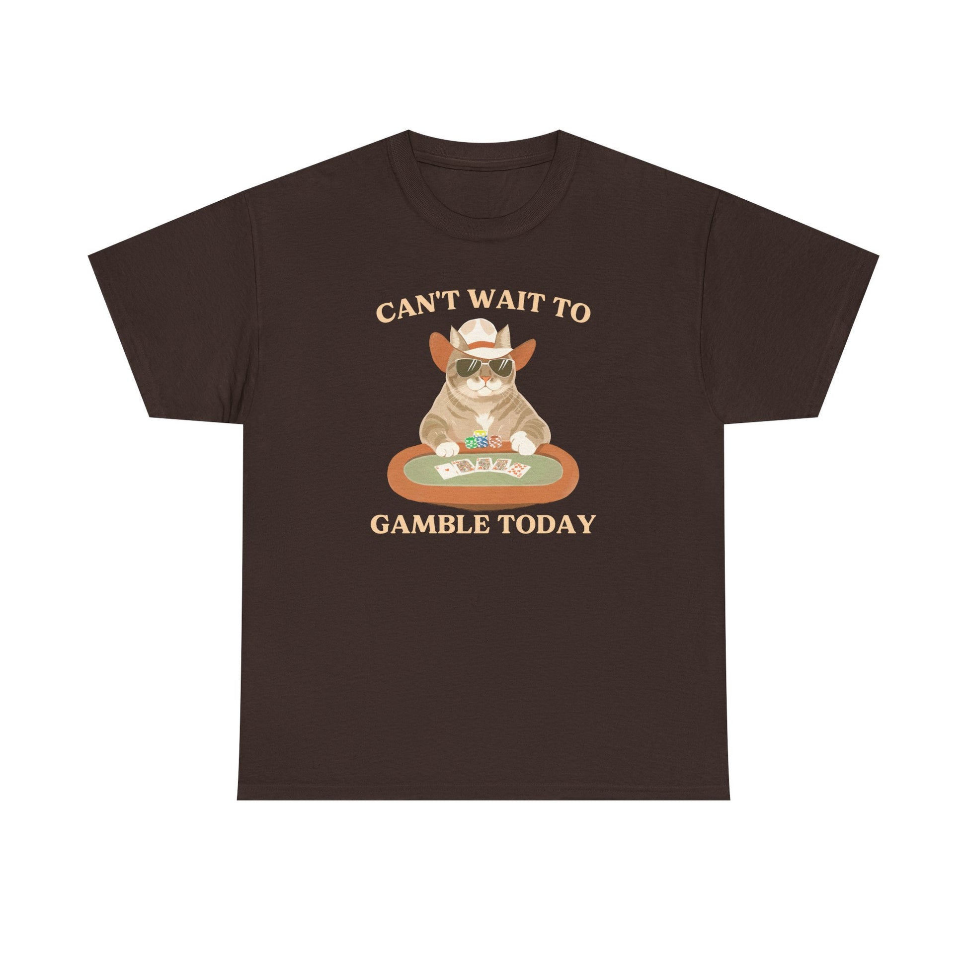 Can't Wait to Gamble Today Poker Cat T-Shirt