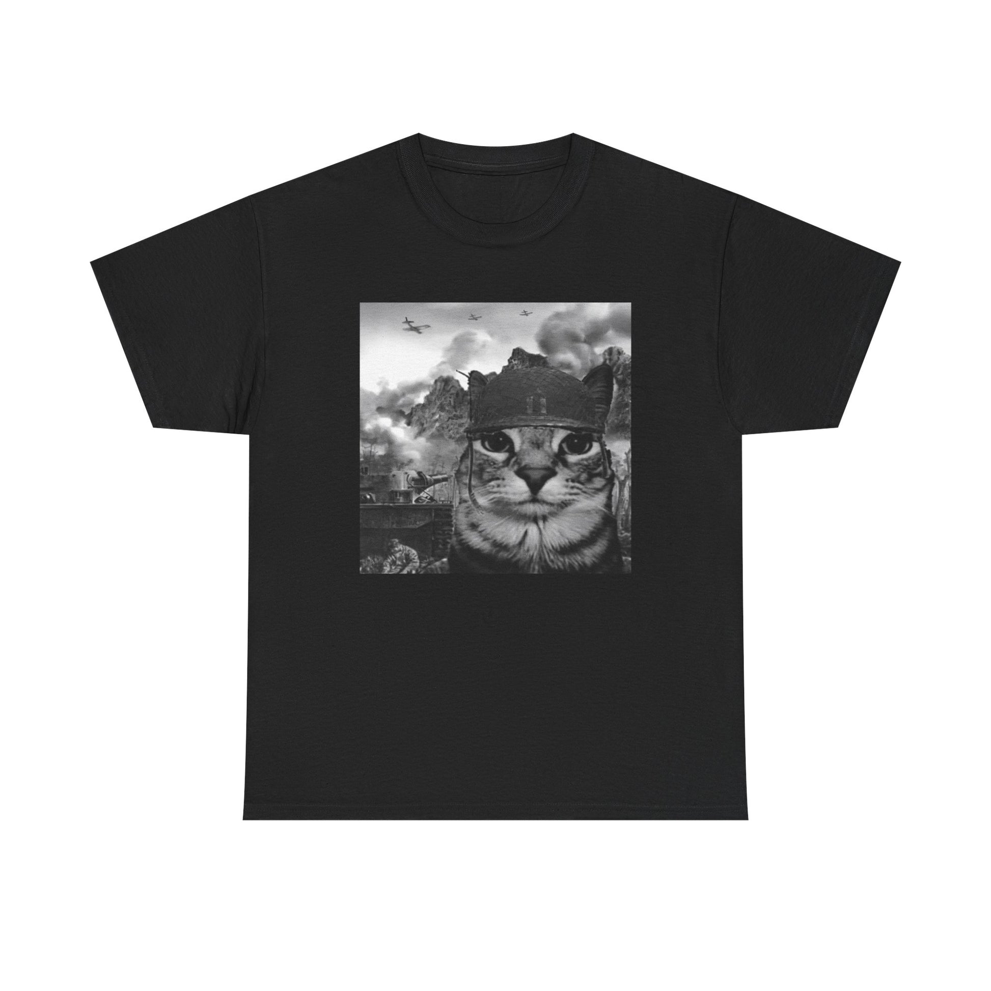 War Cat in the Battlefield Meme T-Shirt