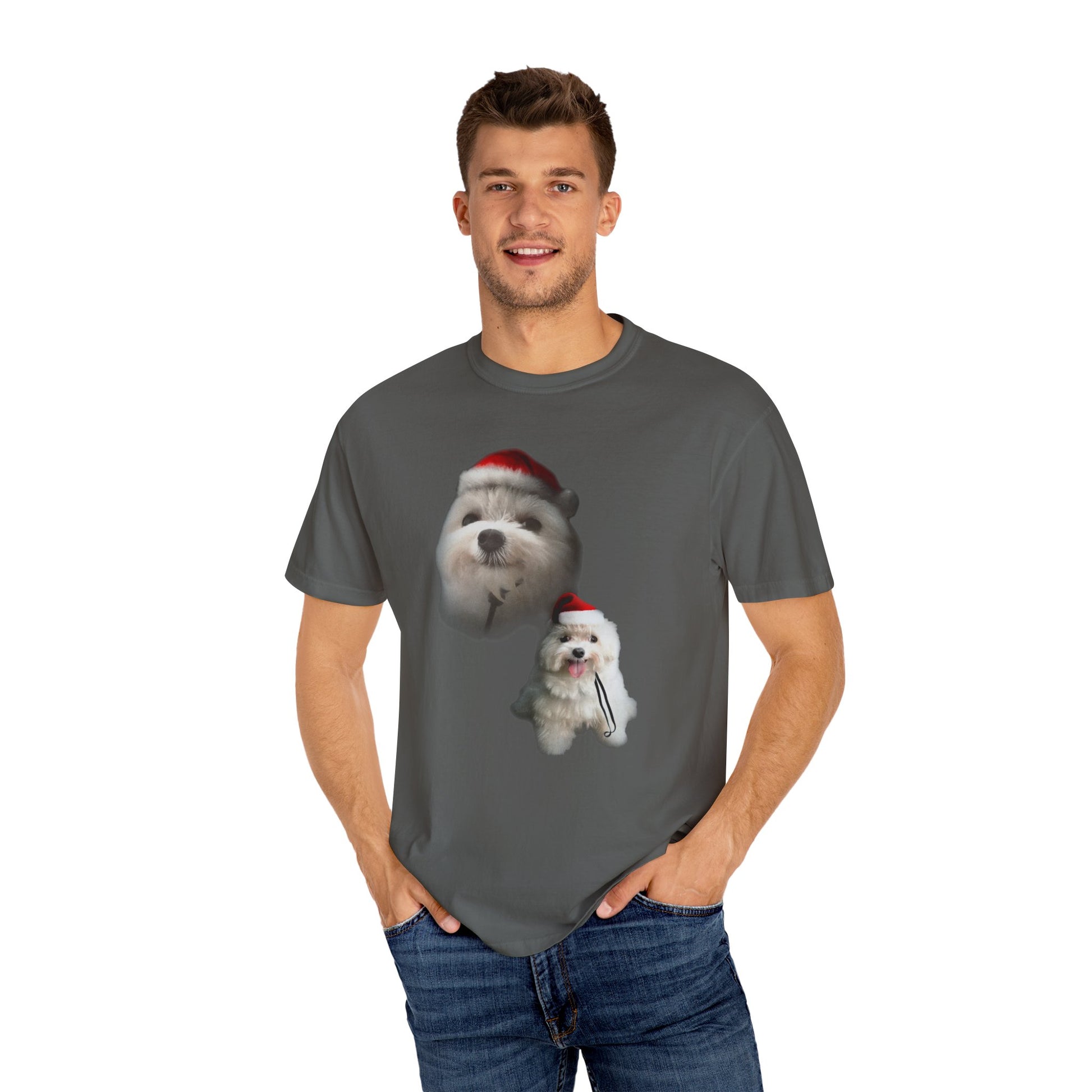 Dog Christmas Hat T-Shirt (Comfort Colors®)