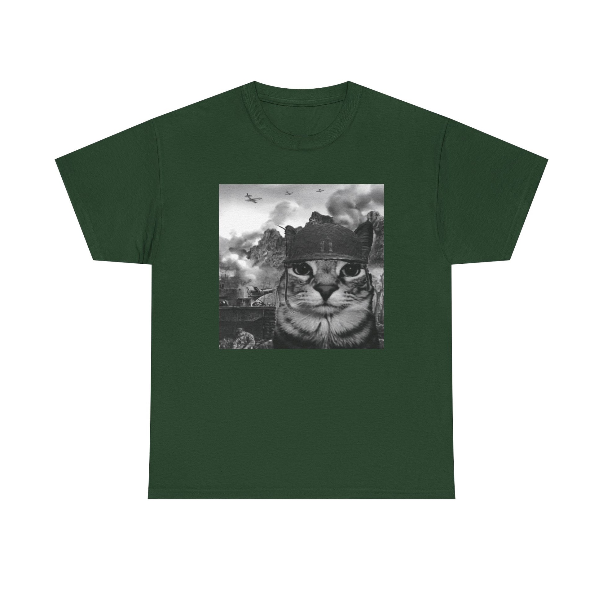 War Cat in the Battlefield Meme T-Shirt