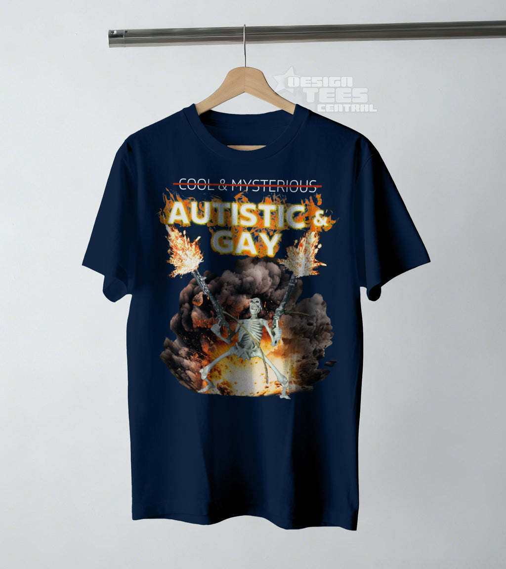 Autistic and Gay Skeleton T-Shirt