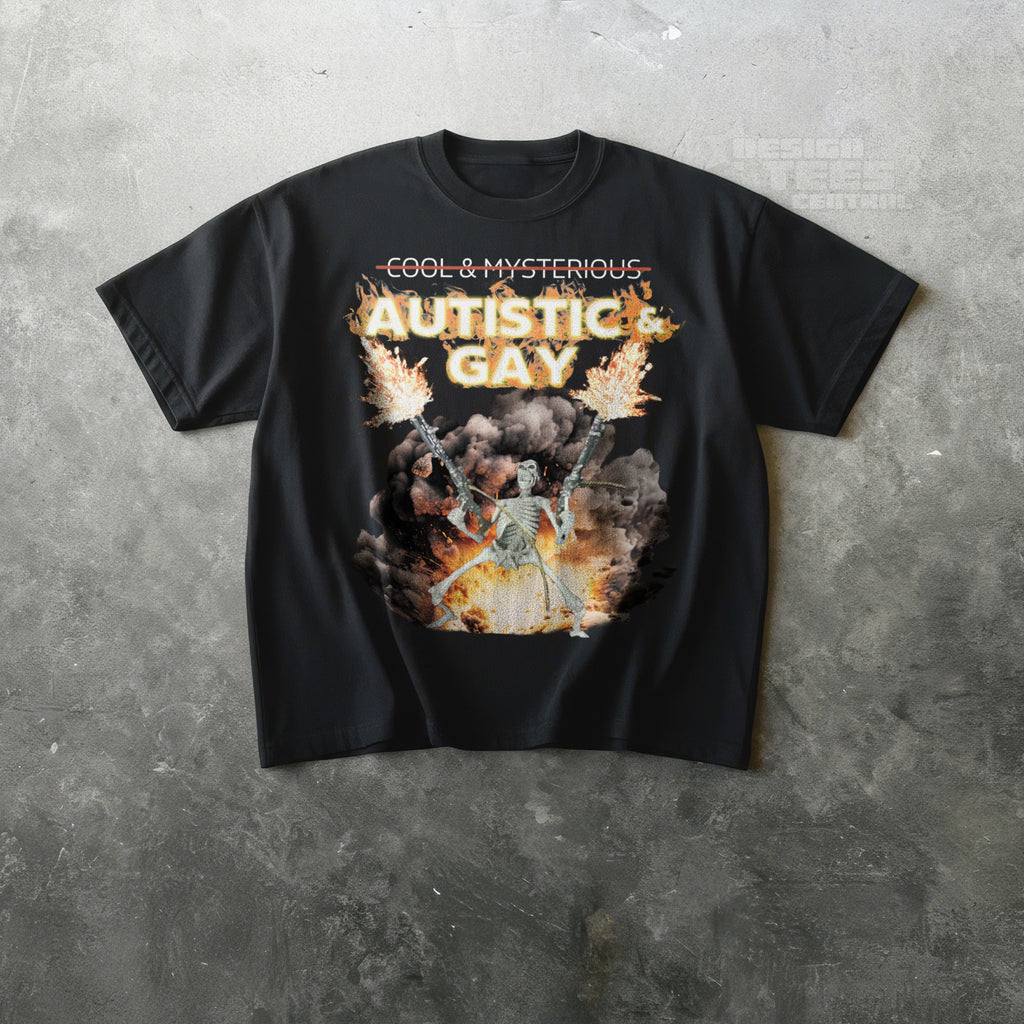 Autistic and Gay Skeleton T-Shirt