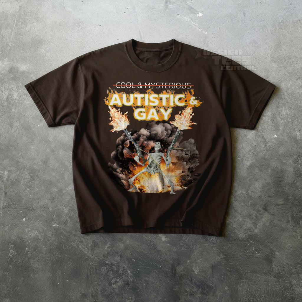 Autistic and Gay Skeleton T-Shirt