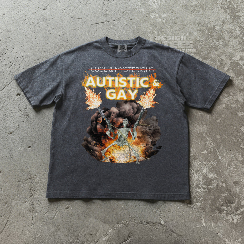 Autistic and Gay Skeleton T-Shirt
