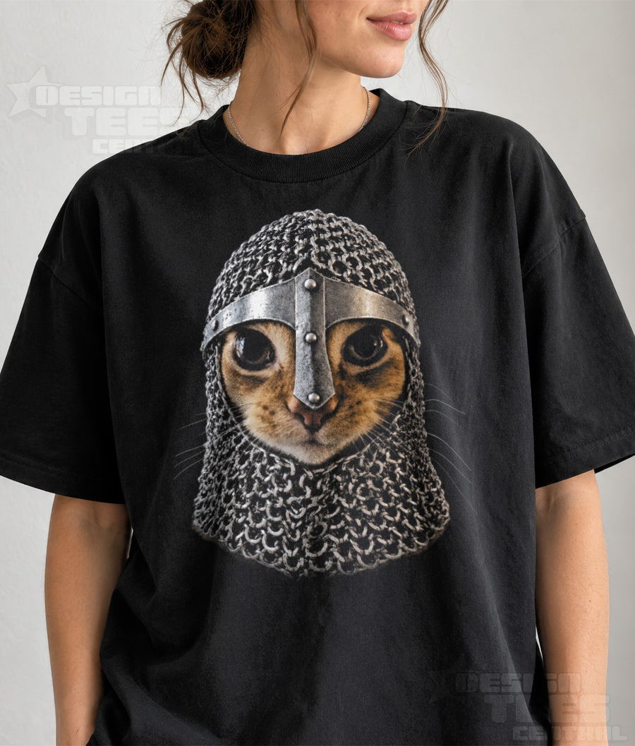 Chainmail Medieval Cat T-Shirt