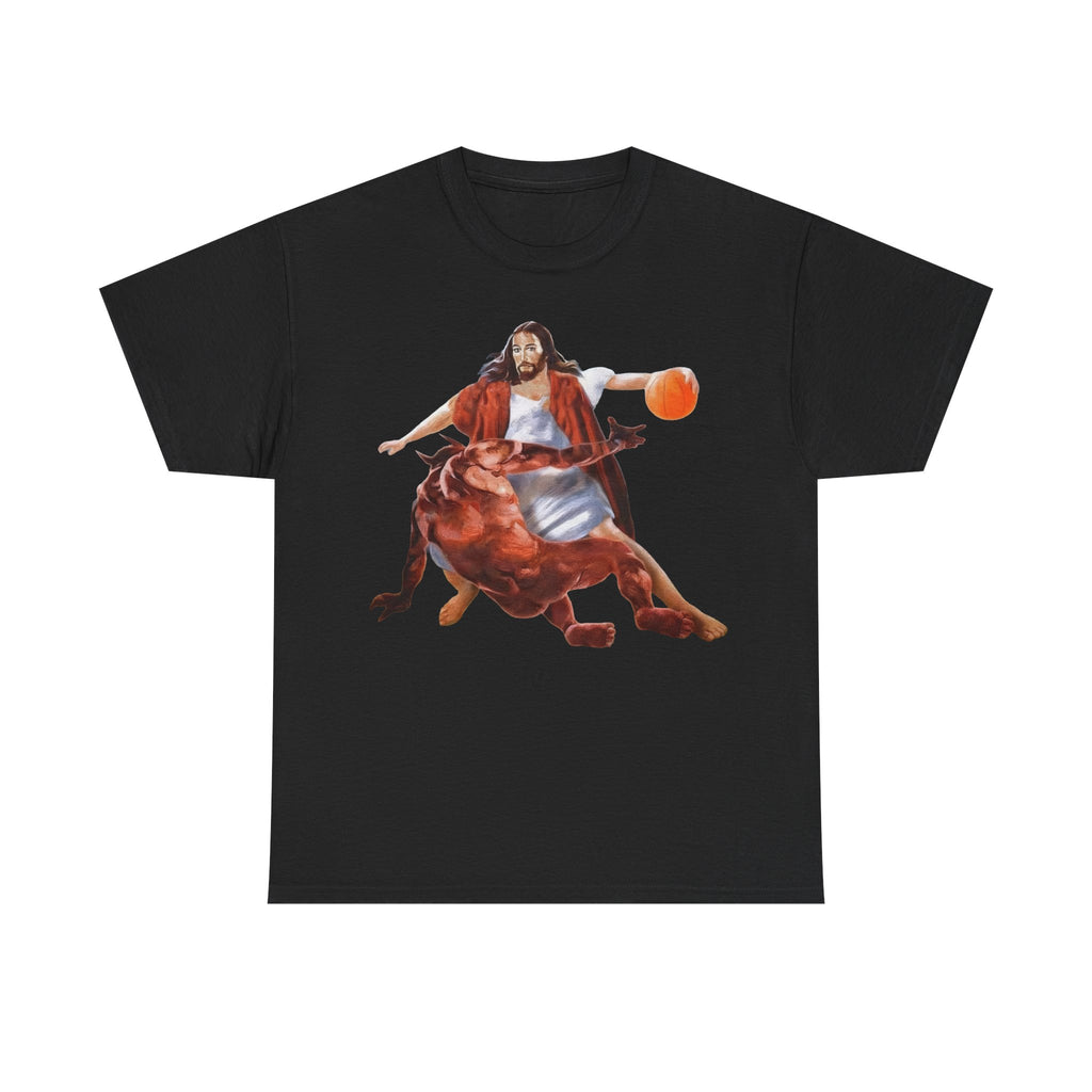 Jesus Crossing Up Satan Basketball Tshirt