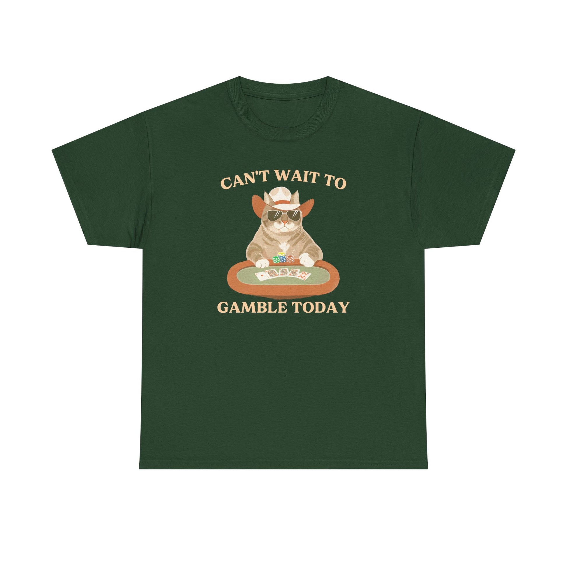 Can't Wait to Gamble Today Poker Cat T-Shirt