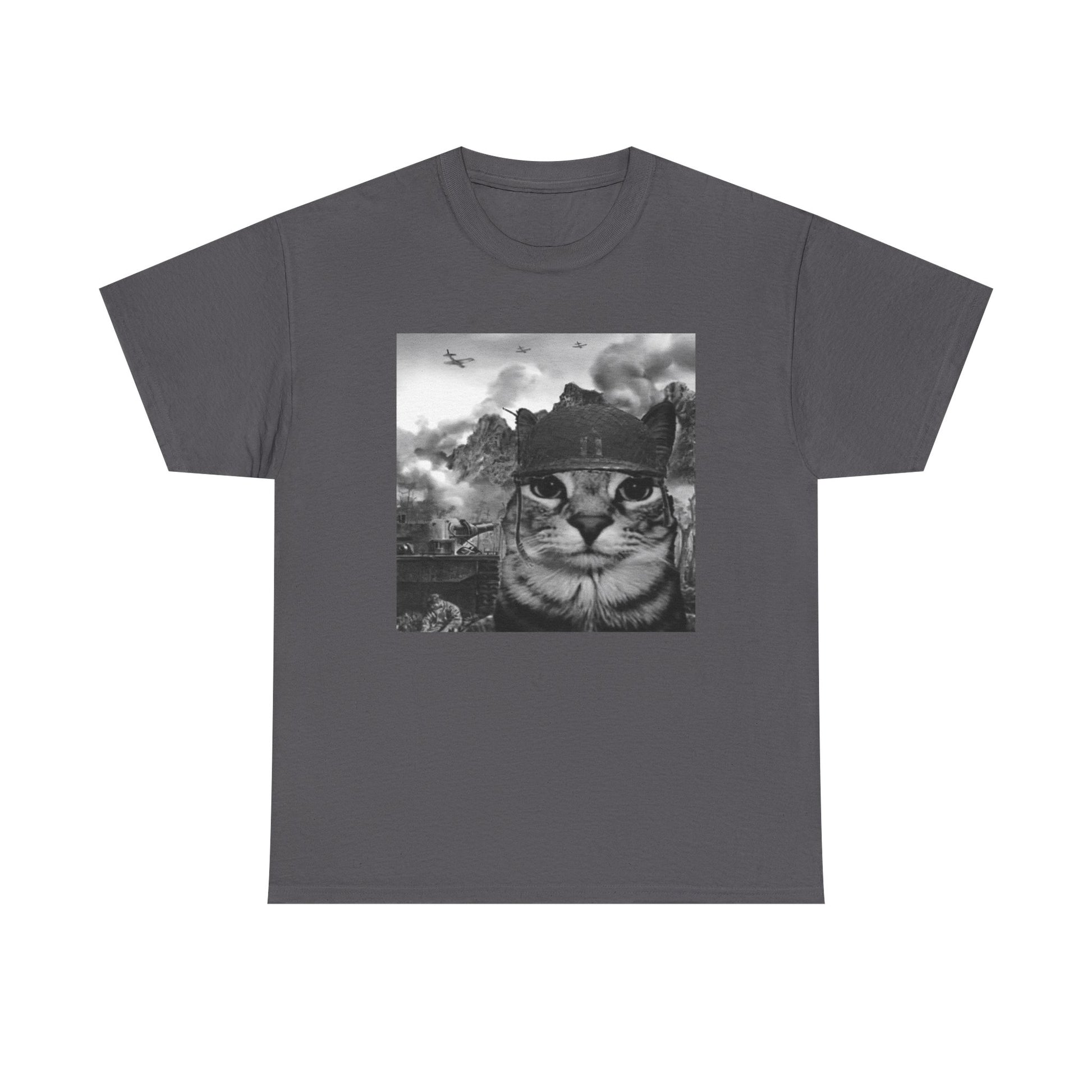 War Cat in the Battlefield Meme T-Shirt