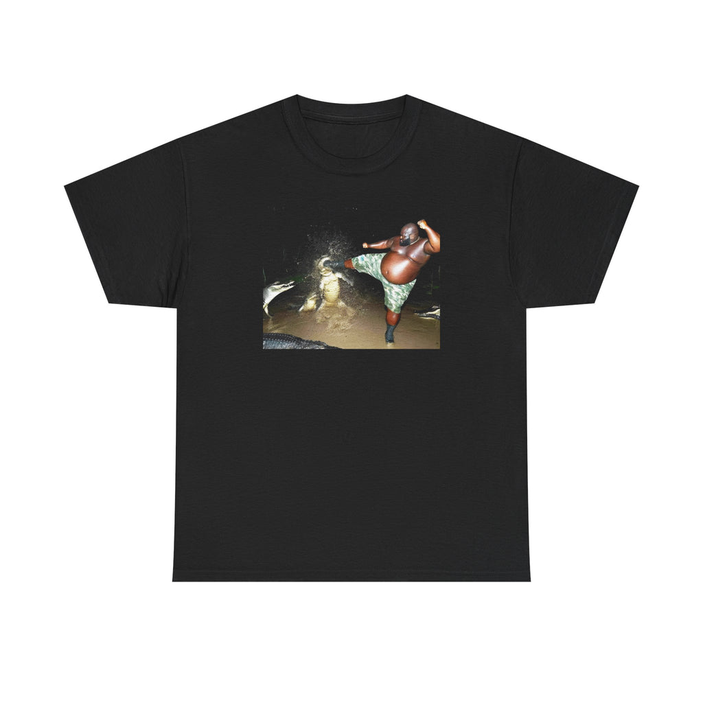 Black Guy Kicking Crocodile Tshirt