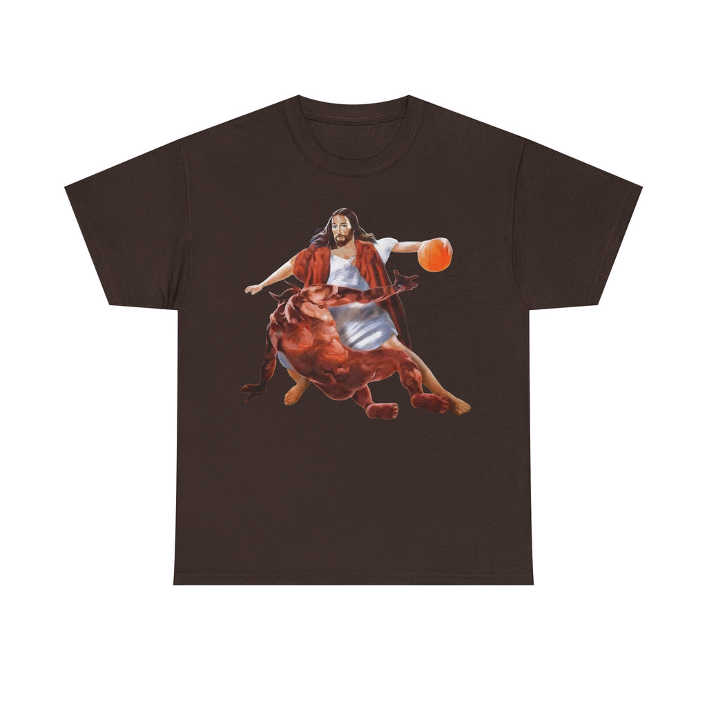 Jesus Crossing Up Satan Basketball Tshirt
