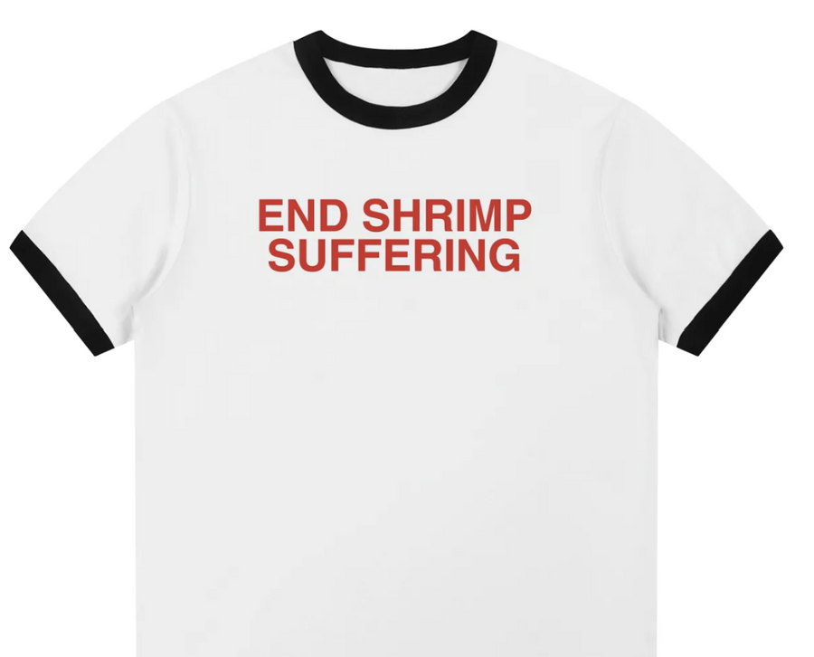 End Shrimp Suffering Ringer T-Shirt