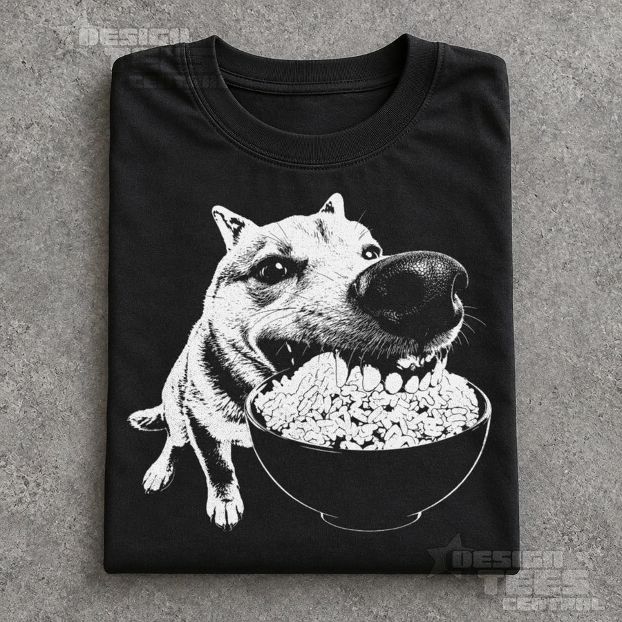 Dog Eating Rice T-Shirt