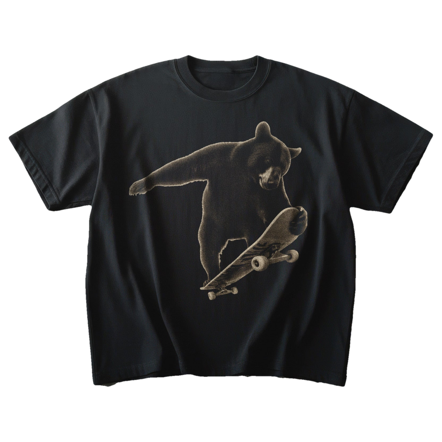 Bear on Skateboard T-shirt (front)