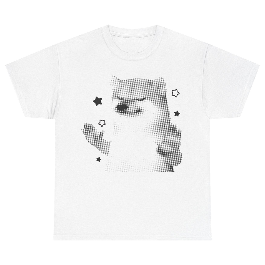 Dog Hold Up Stop Hands Tshirt (front)