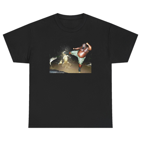 Man Kicking Crocodile Tshirt