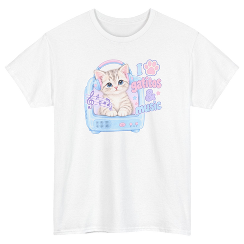I Love Gatitos and Music T-Shirt