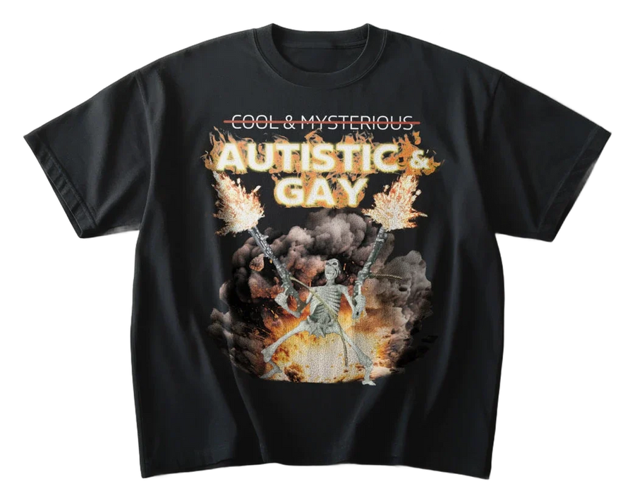 Autistic and Gay Skeleton T-Shirt (front)