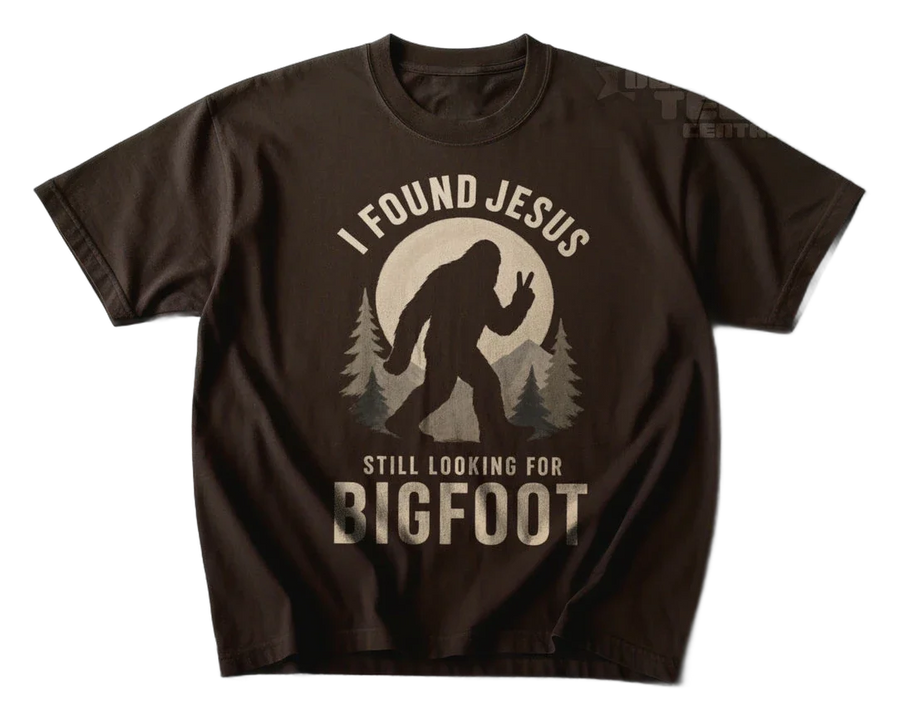 I Found Jesus Bigfoot T-Shirt (front)