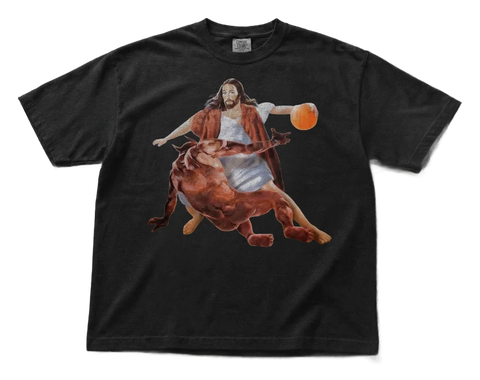 Jesus Crossing Up Satan Basketball Tshirt