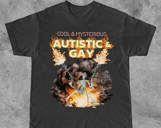 Autistic and Gay Skeleton Explosion Shirt