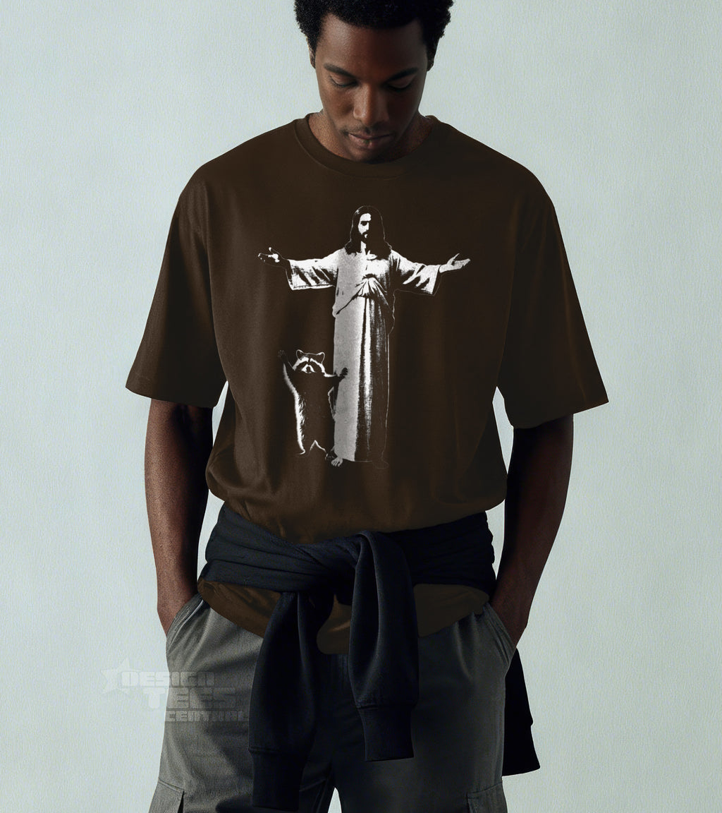 Jesus and Raccoon T-shirt
