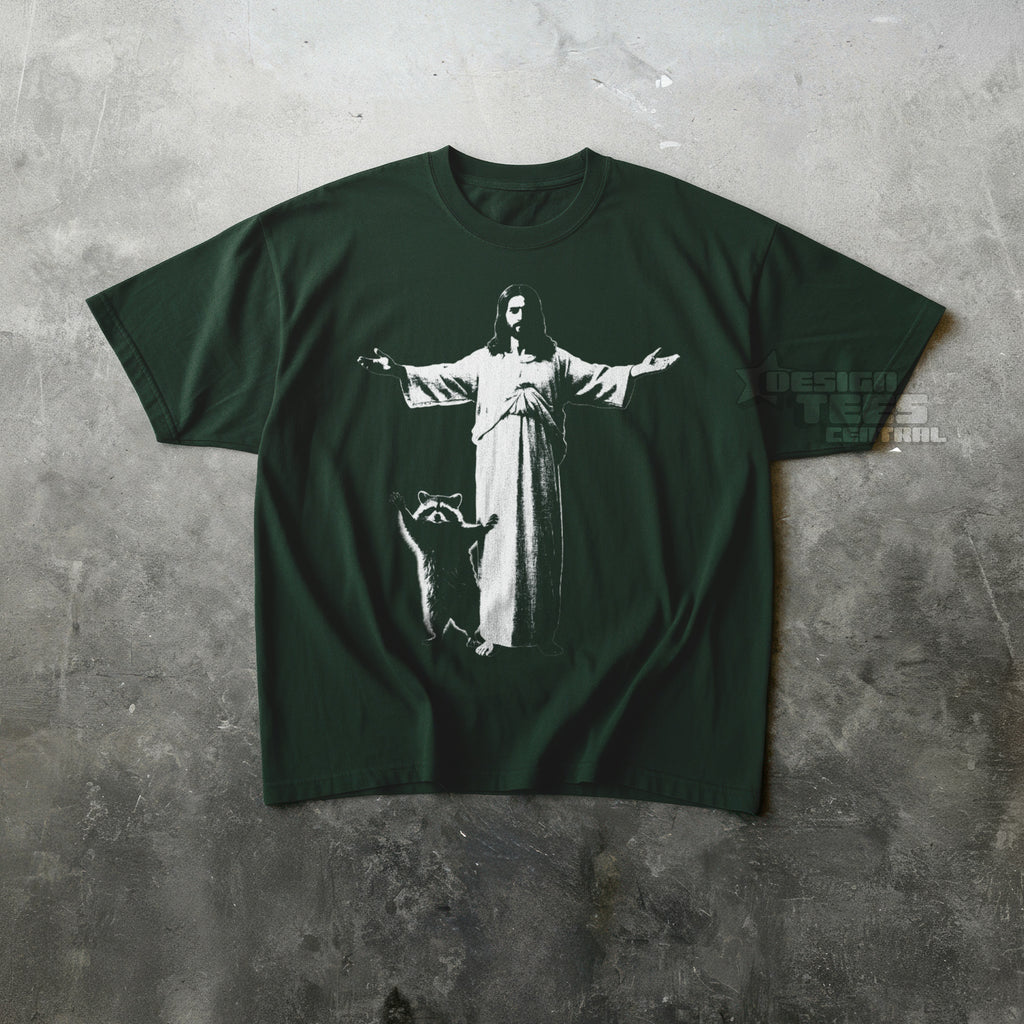 Jesus and Raccoon T-shirt