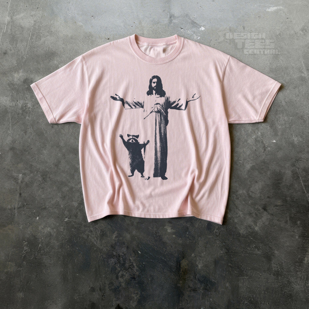 Jesus and Raccoon T-shirt