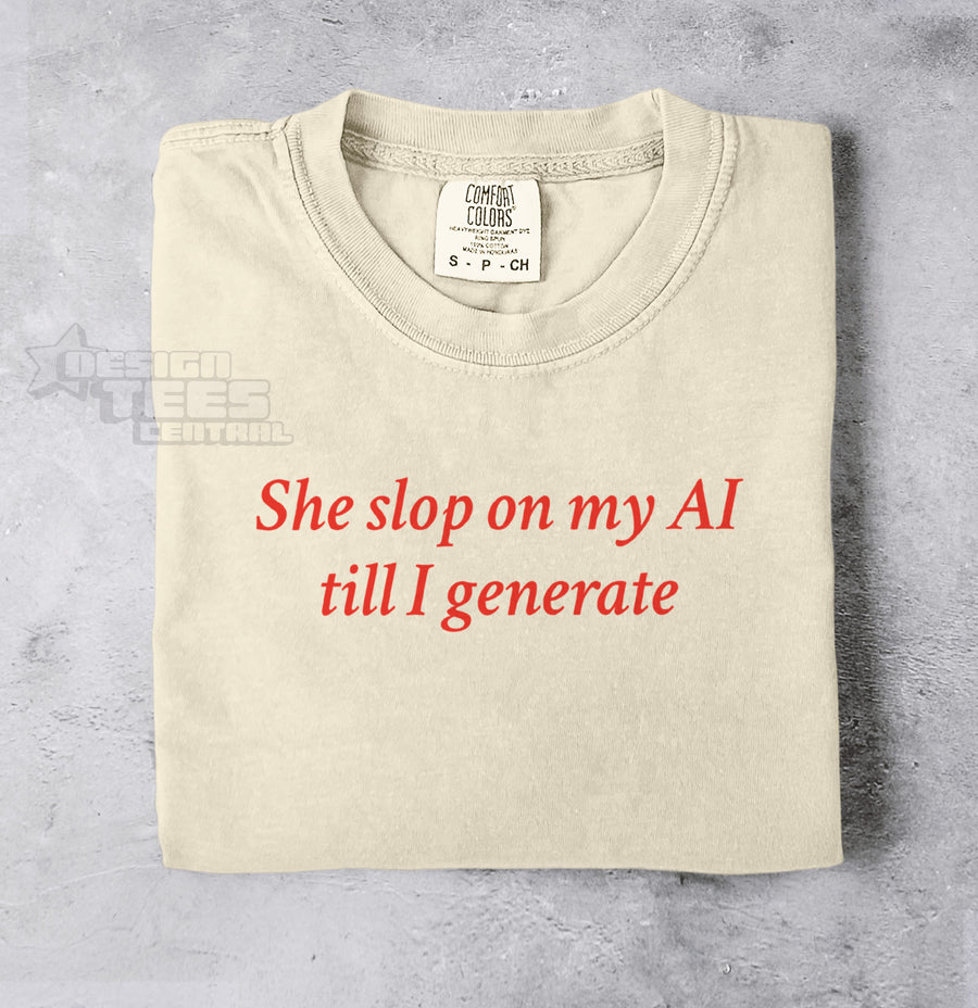 She Slop on My AI Till I Generate T-Shirt