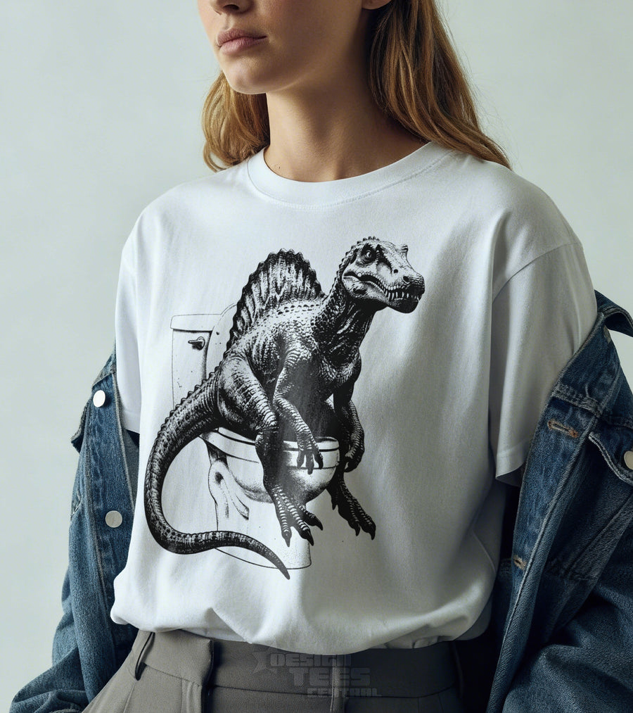 Spinosaurus on Toilet T-Shirt