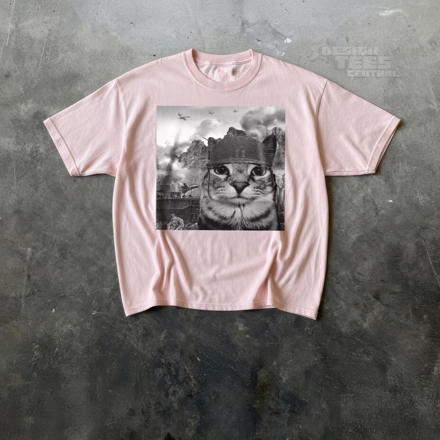 War Cat in the Battlefield T-Shirt