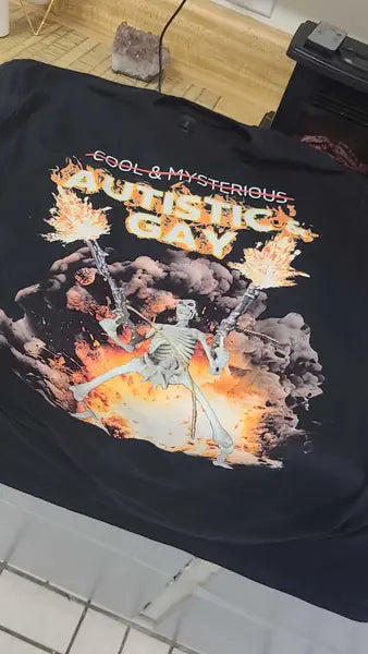 Customer photo of the Autistic and Gay Skeleton T-Shirt