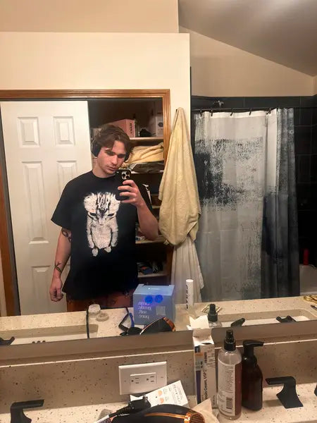 Customer photo of the Sad Kitten Standing T-Shirt